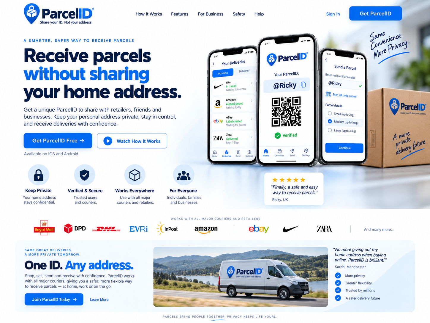 ParcelID app concept screens